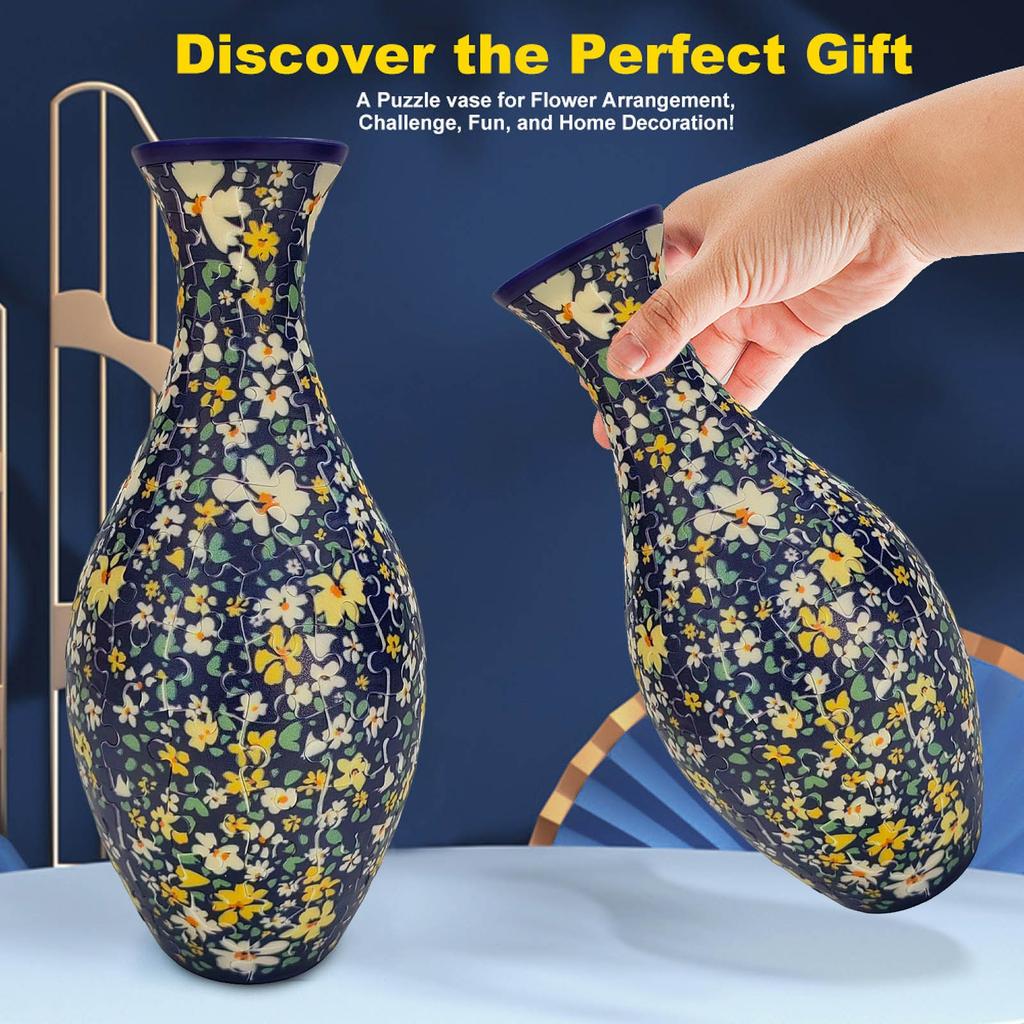 3D Puzzle Vase DIY Living Room Ornaments Flower Arrangement Home Decoration Children's Birthday Gift Toy