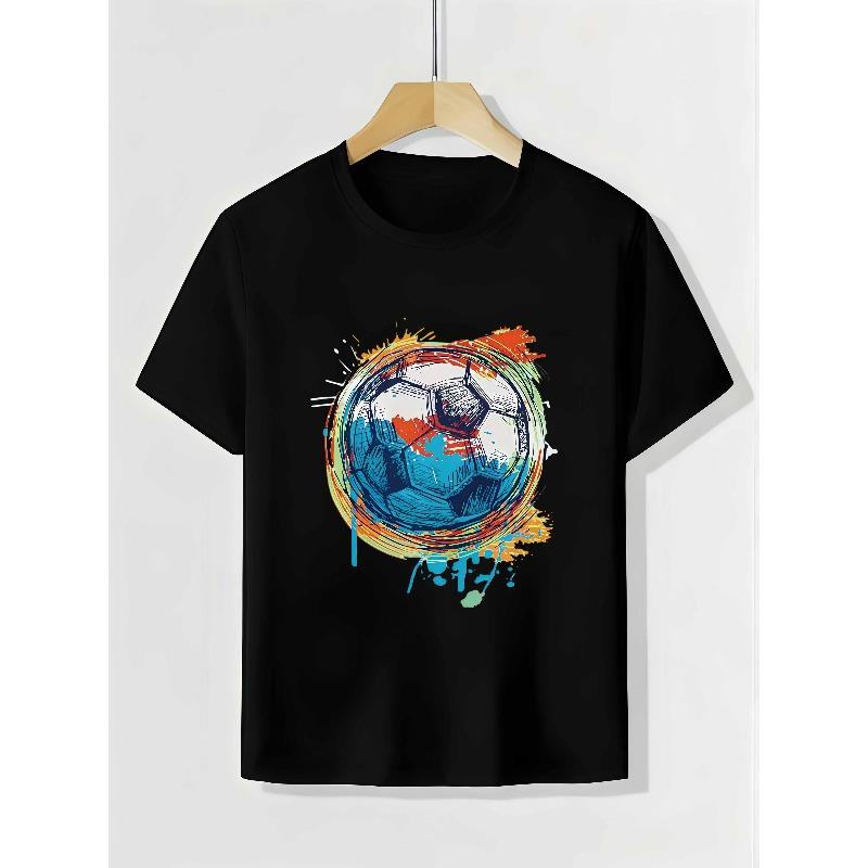 Taglie europee T-shirt da ragazzo Design Artistico Stampato, Ideale per Attività all'Aperto, Morbido Top a Maglia, Comodo e Traspirante, Adatto per l'Estate