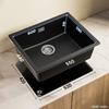 Kitchen Sink - Granite - 55x44cm - Anthracite Black - 1 Bowl - Undermount