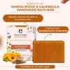 Passion Indulge Sandalwood & Calendula Bath Bar | Gentle Cleansing Soap | Nourishing & Soothing | Suitable for All Skin Types | 100g Each (Pack of