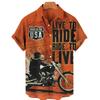 Hawaiian Colorful Sci-Fi Space War Elements Printing Breast Pocket Short Sleeve Shirt  Loose Versatile Casual Sports Summer Men