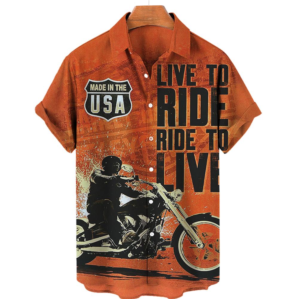 Hawaiian Colorful Sci-Fi Space War Elements Printing Breast Pocket Short Sleeve Shirt Loose Versatile Casual Sports Summer Men