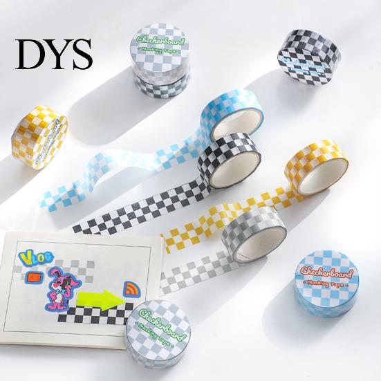 Farbiges Klebeband 1 Rolle Washi Klebehaftklarer Druck Abnehmbar DIY Lichtbeständig Scrapbooking Schachbrettmuster Papier für Kinder