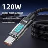 120W Smart Display USB-C Fast Charging Cable for Apple/Huawei Devices