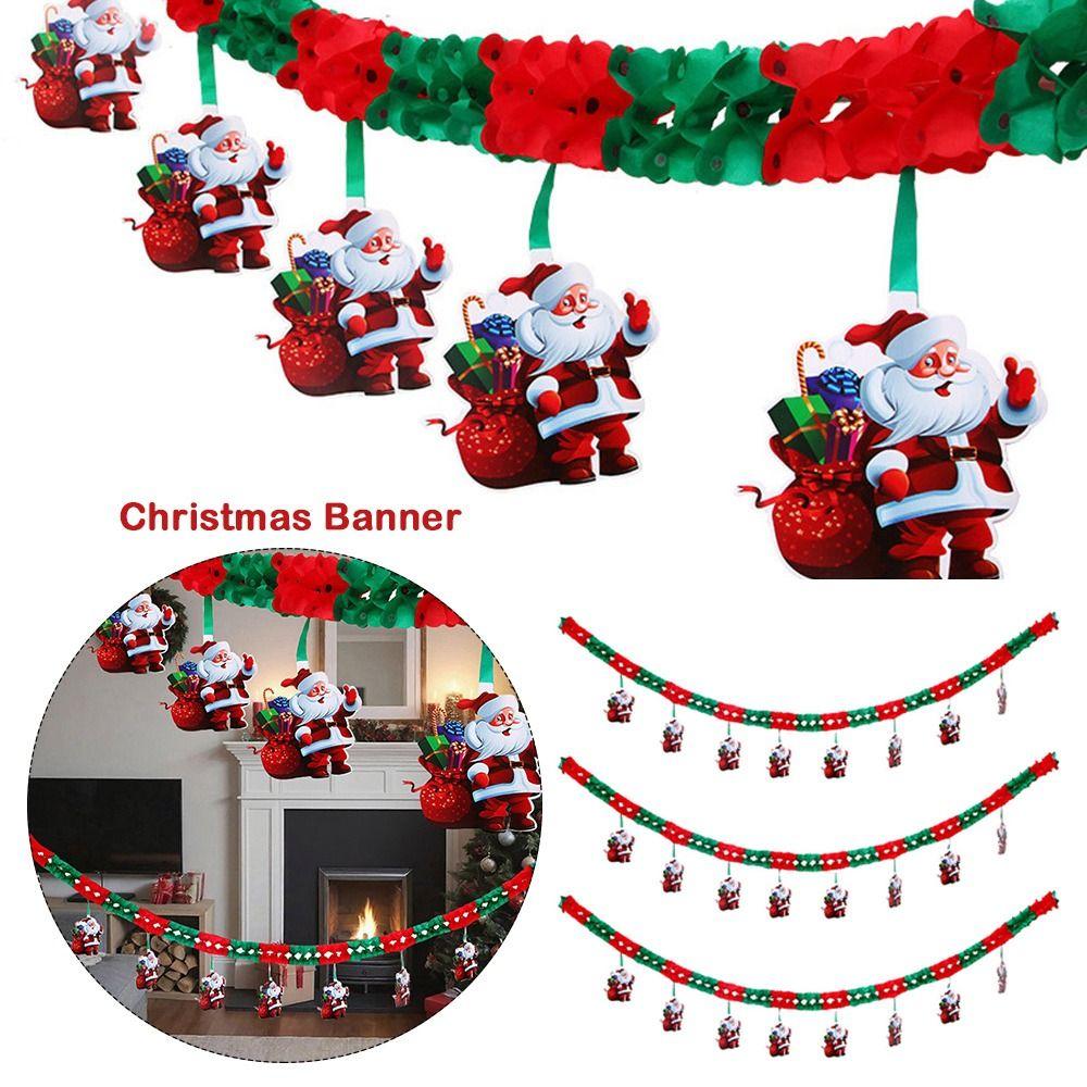 Three-dimensional Hollow Christmas Banner Paper Flowers Creative Design Christmas Decoration Ceiling Layout Honeycomb Paper
