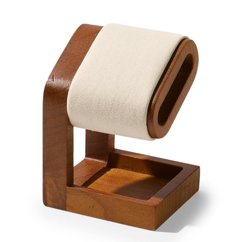 Woodten Holz-Uhr Einzelne Uhr Minimalistisch für Uhren und Ständer, Ständer, Design, Armbänder, Unisex, Schwarz/Beige