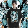 Dödskalle Lös Oversize O-ringad T-shirt Amerikansk Retro För Män T-shirt Tryckt Casual Komfort T-shirt Bekväm Rapstil Tee