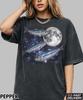 Three Sardines Moon Vintage T-Shirt,Retro Sardines Howling Moon Shirt,Retro Silly Fish Tee,90s Marine Life Top,Ocean Lovers Top