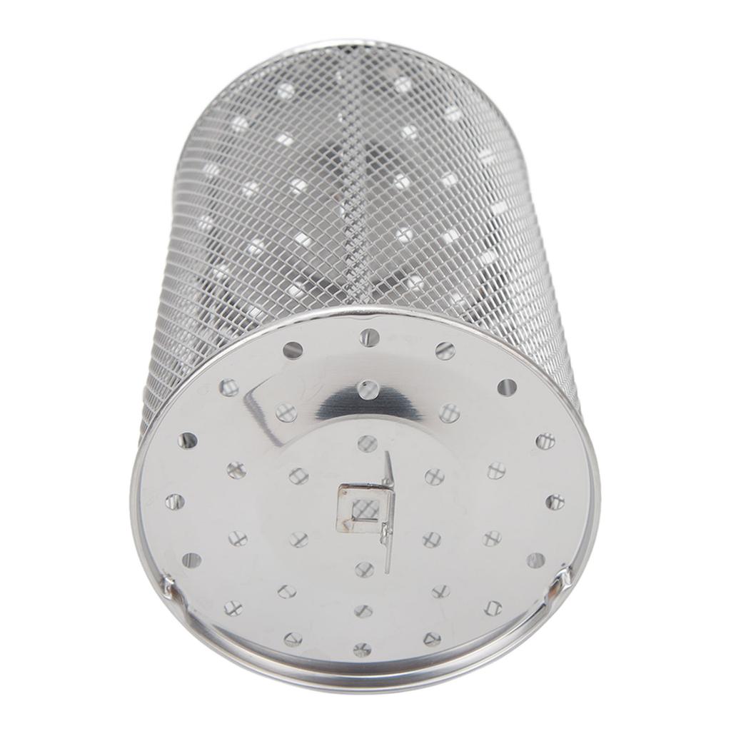 Rolling Grilling Basket Stainless Steel BBQ Rolling Basket Fork Wire Mesh Cylinder Grill Basket for Camping Picnic