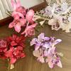 1pc Thai Orchid Hairpin Head Flower, Fairy Flower Headwear, Bride Bridesmaid Hair Coiled Side Clip, Suitable for Vacation