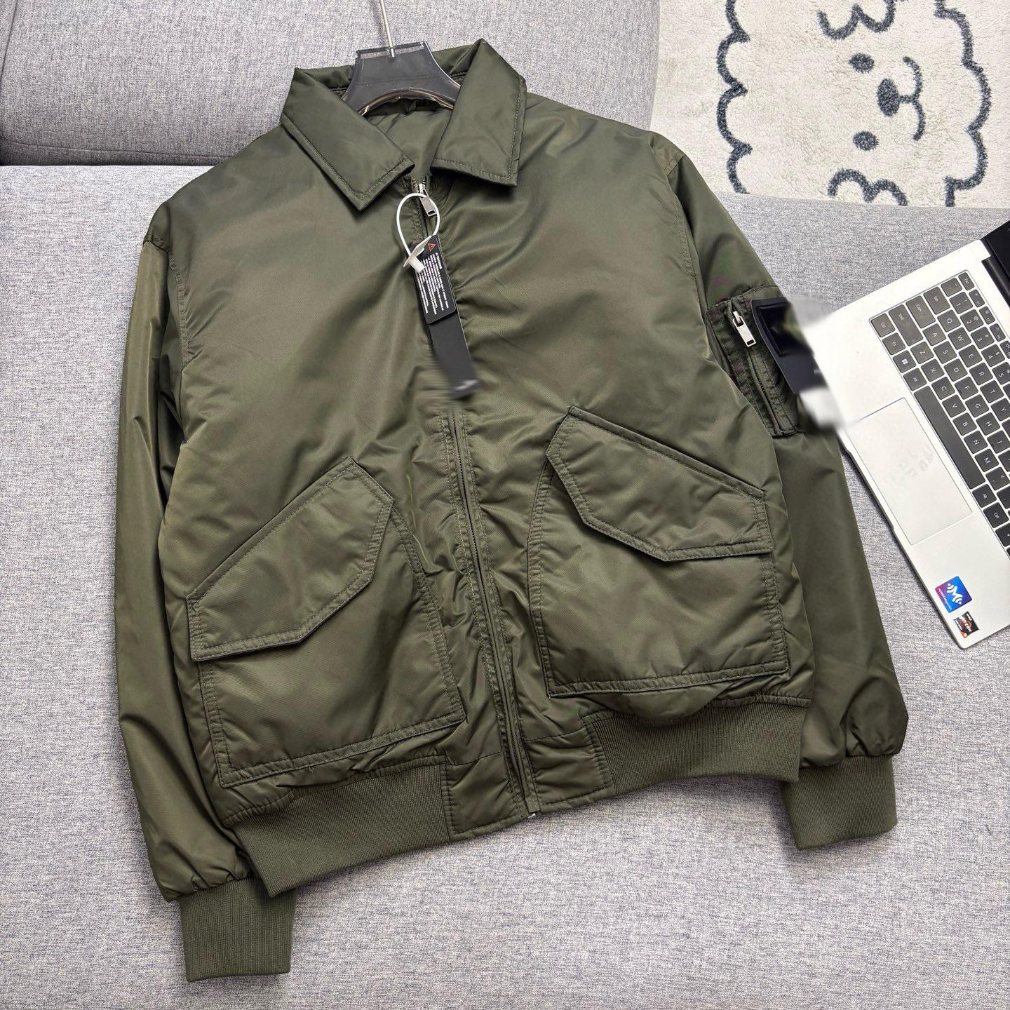 Ретро пилотская бейсбольная куртка в японском стиле - Мужская осенне-зимняя хлопковая рабочая одежда L армия зеленый