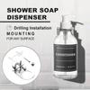 500ml Transparente Lotionflasche Nachfüllbare Flasche mit Etiketten mit Lotionflaschen-Wandhalterungen Shampoo Spülung
