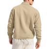 Men's Textured Jacquard Solid-Colour Button-Down Polo Shirt with Collar New Style Long-Sleeved Oversized Sweatshirt