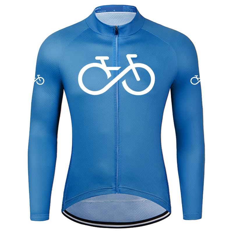 2023New Road Cycling Clothing Spring and Autumn Sunscreen Round Neck Shirt Mountain Bike Long-sleeved Breathable Top Cycling Quick-drying Sportswear