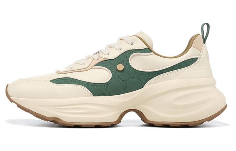 LI NING 1990 Cloud Nichang Rebound Cushioning Slip Resistant Low top Running Shoes Men s Yellow Green Khaki ALJT053-1 42