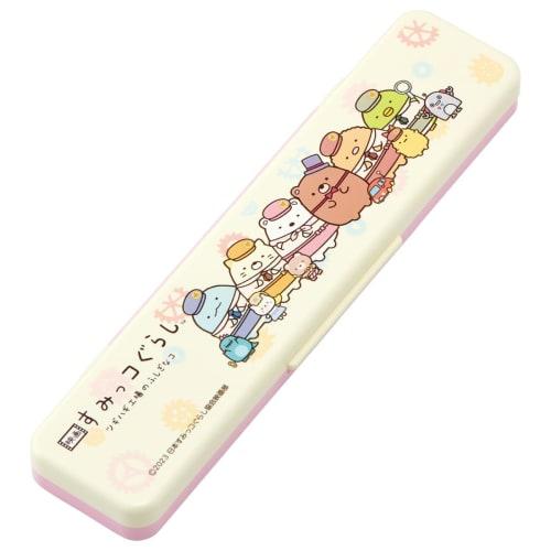 Skater Chopsticks and Spoon Combo Set, 18cm, Antibacterial, Bento Box, Adult Size, Silent Silicone Cushion, Made In Japan, Sumikko Gurashi Movie 3, CC