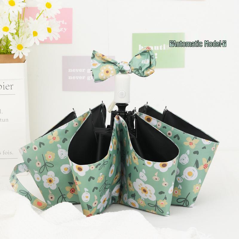 

Полностью автоматический художественный цветочный зонт, женский, защита от солнца и УФ-лучей, складной дизайн