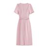 Quiet Luxury Bow Adorned Summer Dress - Elegant Waist-Hugging Style