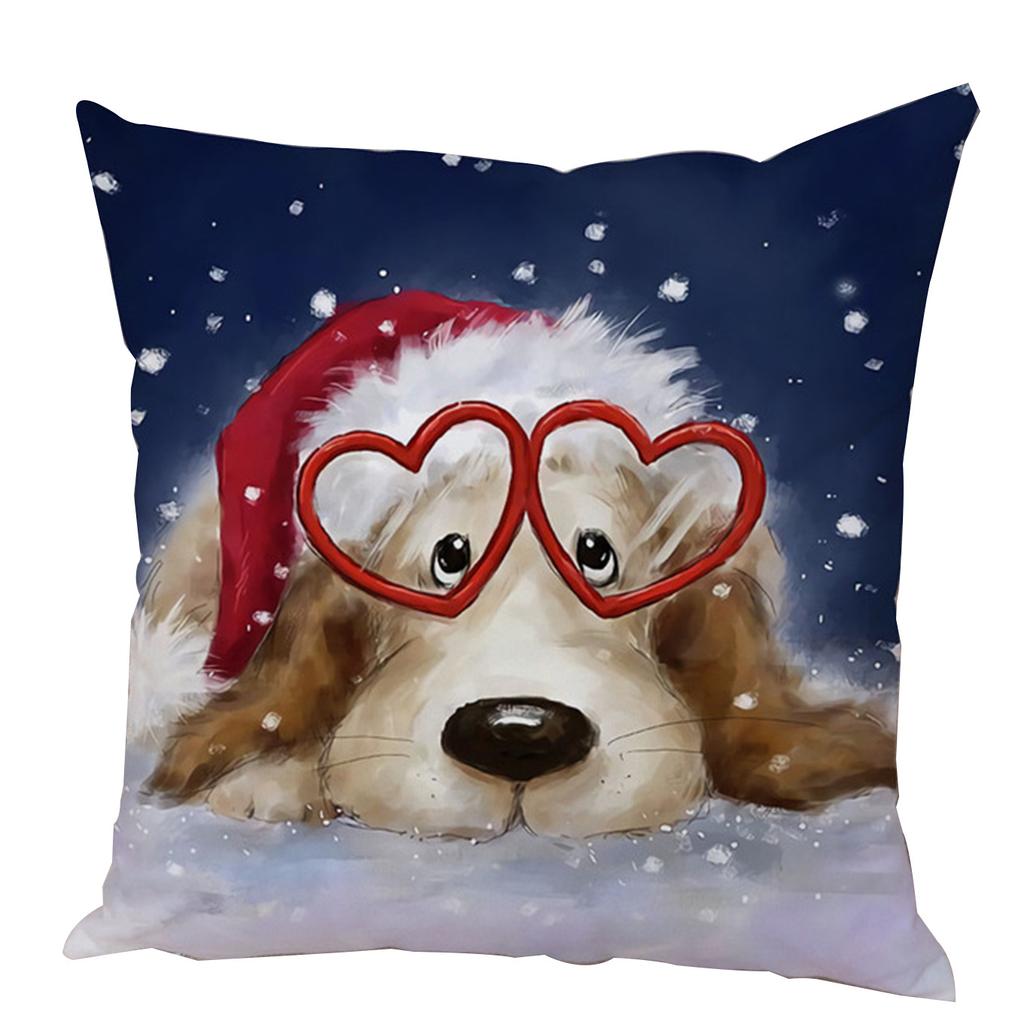 Kissenbezug Weihnachtsmann Kissenbezug Dekoration Niedlicher Cartoon Schneemann Kissenbezug Zuhause Sofa Lendenwirbelstütze Stickerei