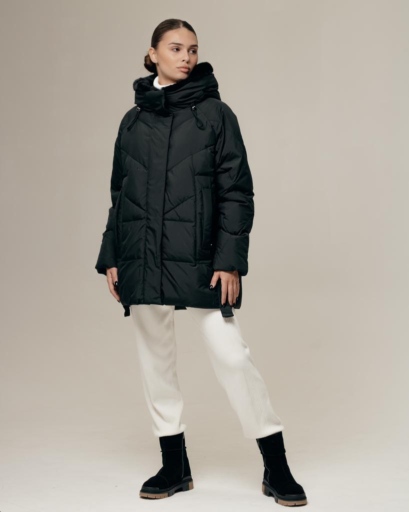 Jakke med hette med pels Baiytbliy 73353 46 svart