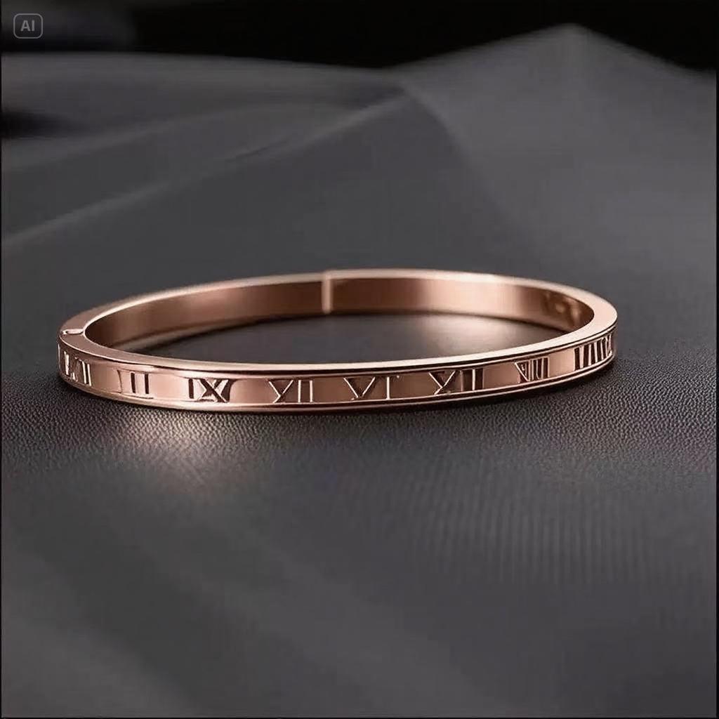 Europäisches und Amerikanisches Mode 4mm Titanstahl Armband Römische Ziffer Schnalle Edelstahl Armband