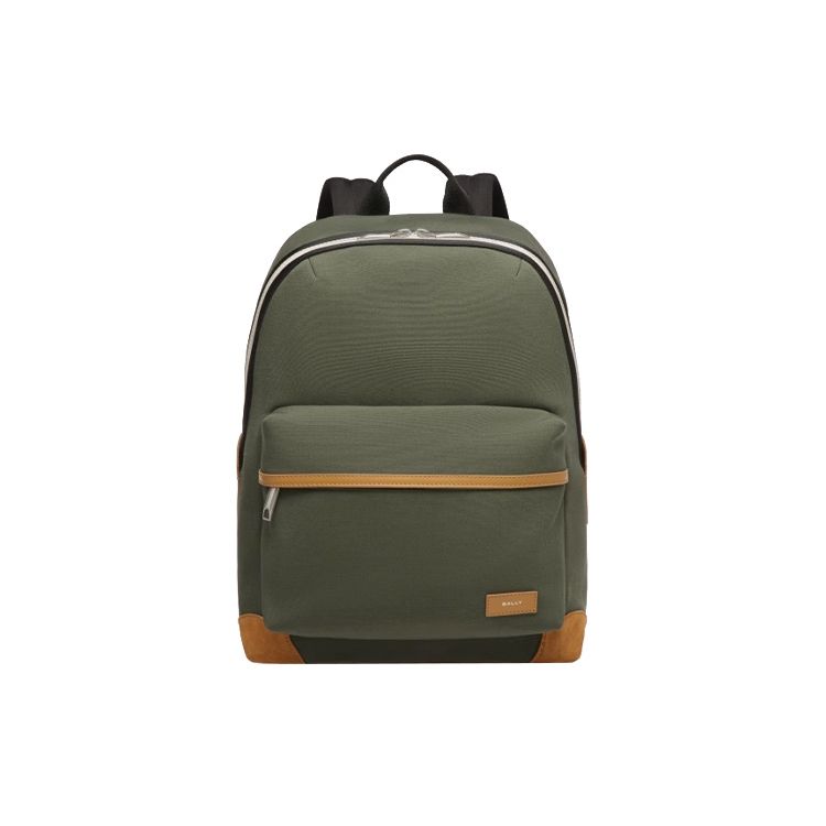 

Bally Logo Zipper Closure Backpack Fabric Men Backpacks Green 6305064 Basic Set (Bag+Dust Bag)
