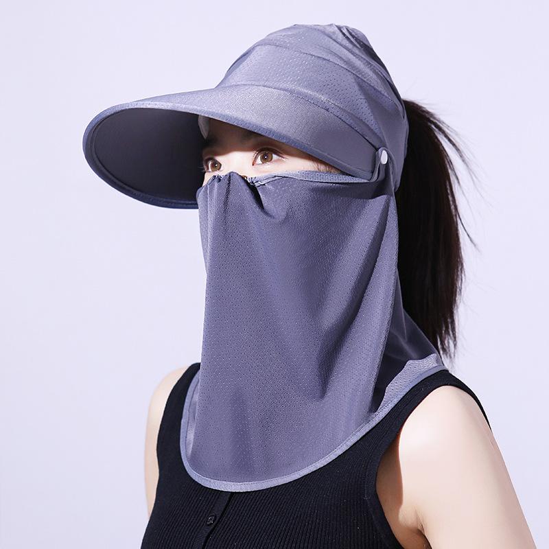 Summer Sun Protection Hat For Women Wide Brim Sun Hat With Face Mask And Veil UV Protection For Cycling And Outdoor Activities UV Block Sun Hat