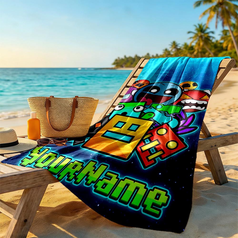 Roblox Personalized Text Beach Towel Super Soft & Absorbent Suitable for Swimming Gym Camping Yoga Vacation