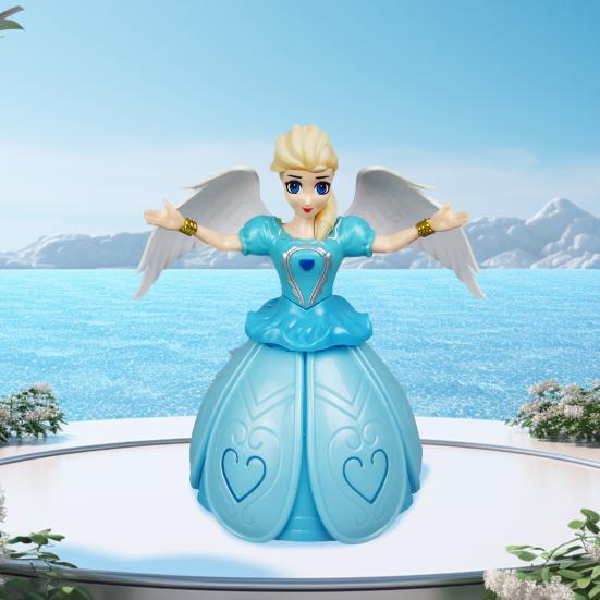 Dancing Princess Light Music Robot Projection Lighting Auto-Unfolding Dress Electric Toy Children Accessories