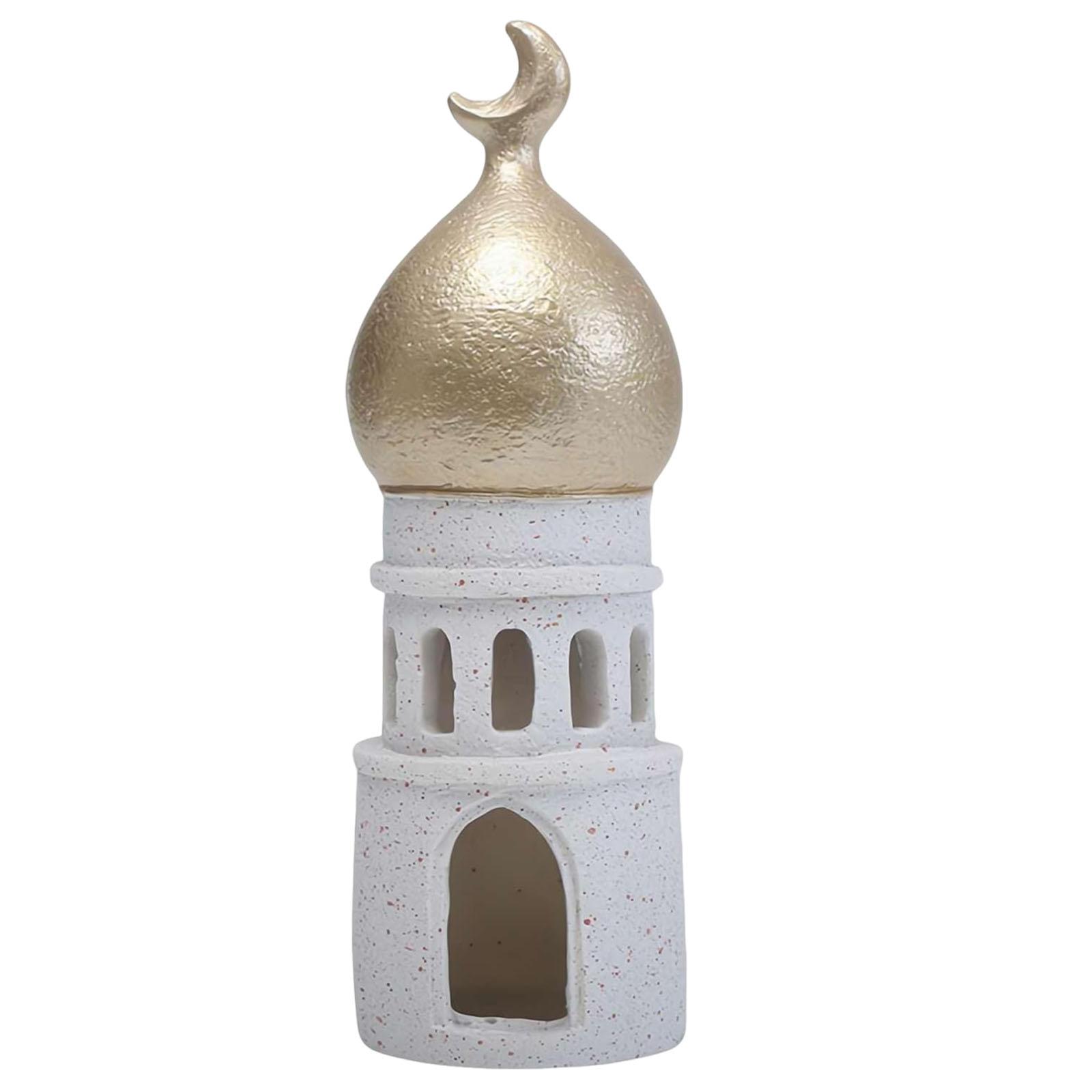 

Ramadan Resin Statue Ornament Hollowed Mosque Tower Ornaments Islamic Castle Tabletop Statue Ramadan Eid Mubarak Gift