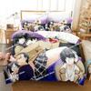 3D Anime Kawai Young Girls Kanokon Beding Set Printed Bed Linen Set With Pilowcase Soft Duvet Cover Soft Single Double Quen Super King-Sized Dimension