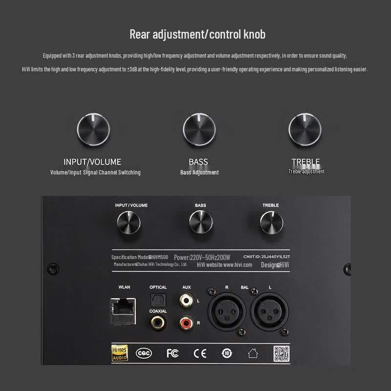 HiVi M500 Active Bookshelf HiFi Speakers (CN version)