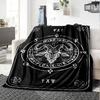 Satan Print Flannel Blanket High Quality Warm Comfortable Cover for All Seasons Perfect for Gifts Home Decor