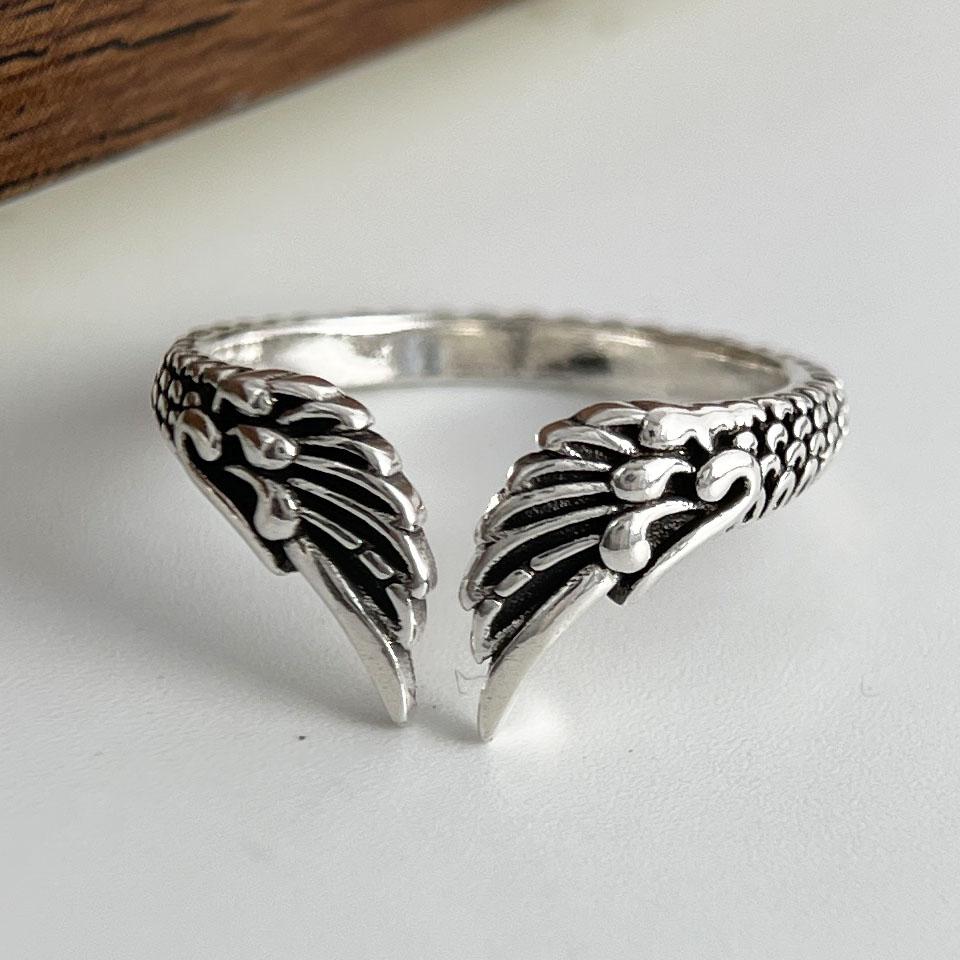 Xiaomi 925 Sterling Silver Rings for Women Couple Minimalist Handmade Simple Retro Wing Ring Fine Jewelry Gift Prevent Allergy