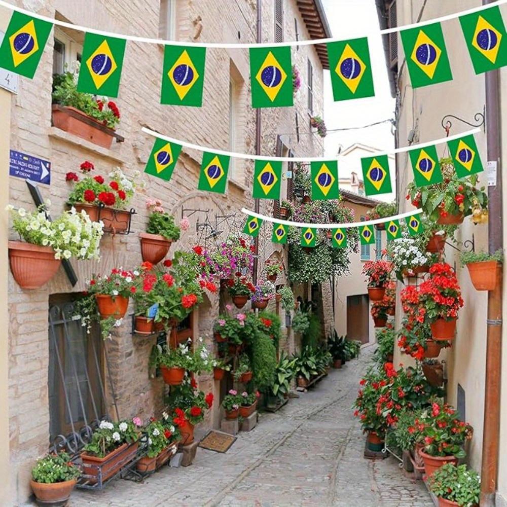 10M (32.8ft) Brazil Flag String Flag Holiday Decoration Hanging Flag Pull Flag