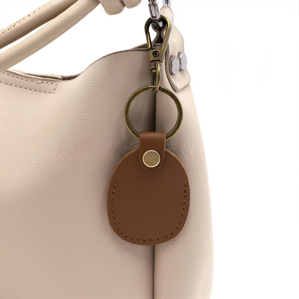 Keyring For Airtags Protective Case Retro High Quality Leather Keychain For Apple Anti-lost Tracker Locator Device Accessories