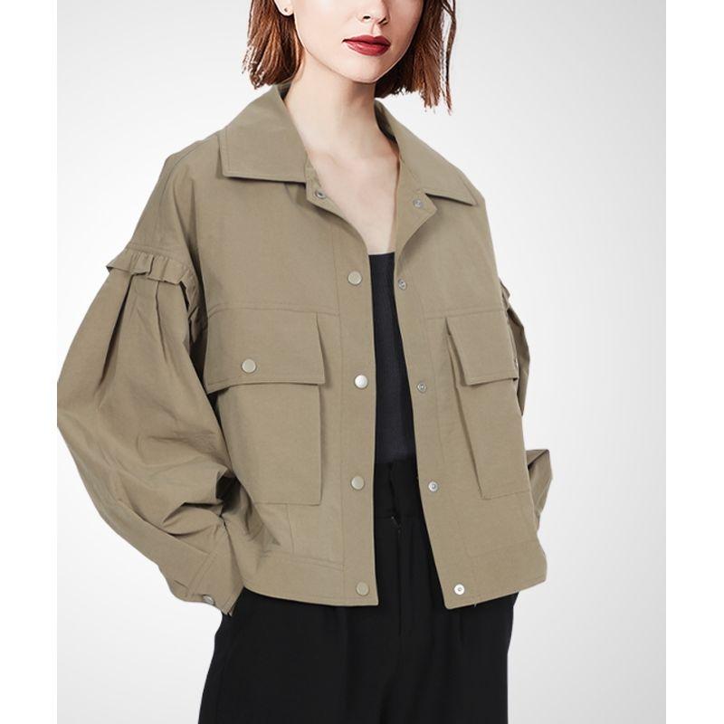 

Женский европейский и американский известный бренд двубортный тренч с длинными рукавами Khaki- S