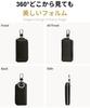 Ventury Men's Key Case, Smart Key Case, Genuine Leather, Card Case, Carabiner Included, dark brown