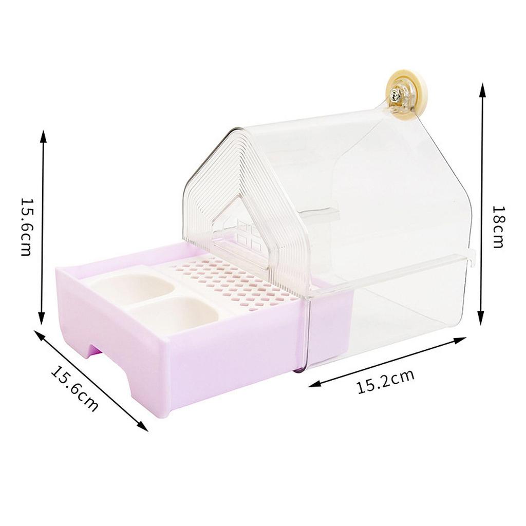 Hanging Bird Bath with Feeder Birds Bath Bowl Shower Box Bird Bathtub for