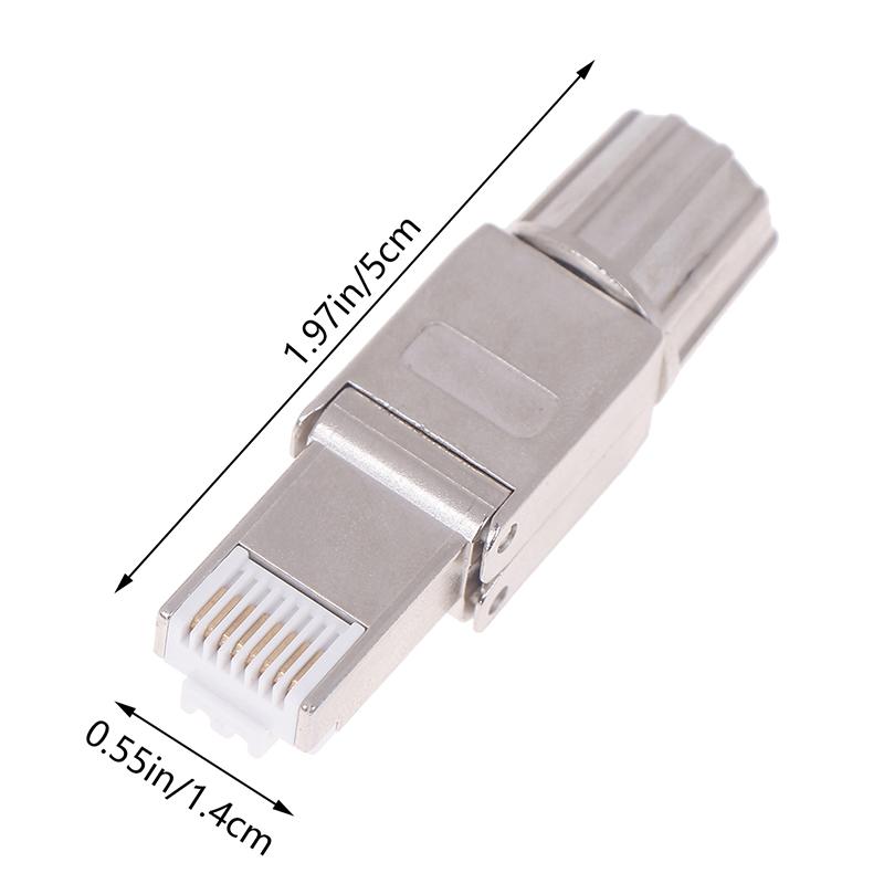 1Pc Rj45 Cat7 Connectors Tool-Free Reusable Shielded Ethernet Termination Field Modular Plugs 2000Mhz 40Gbps Lan Cable 22-26Awg