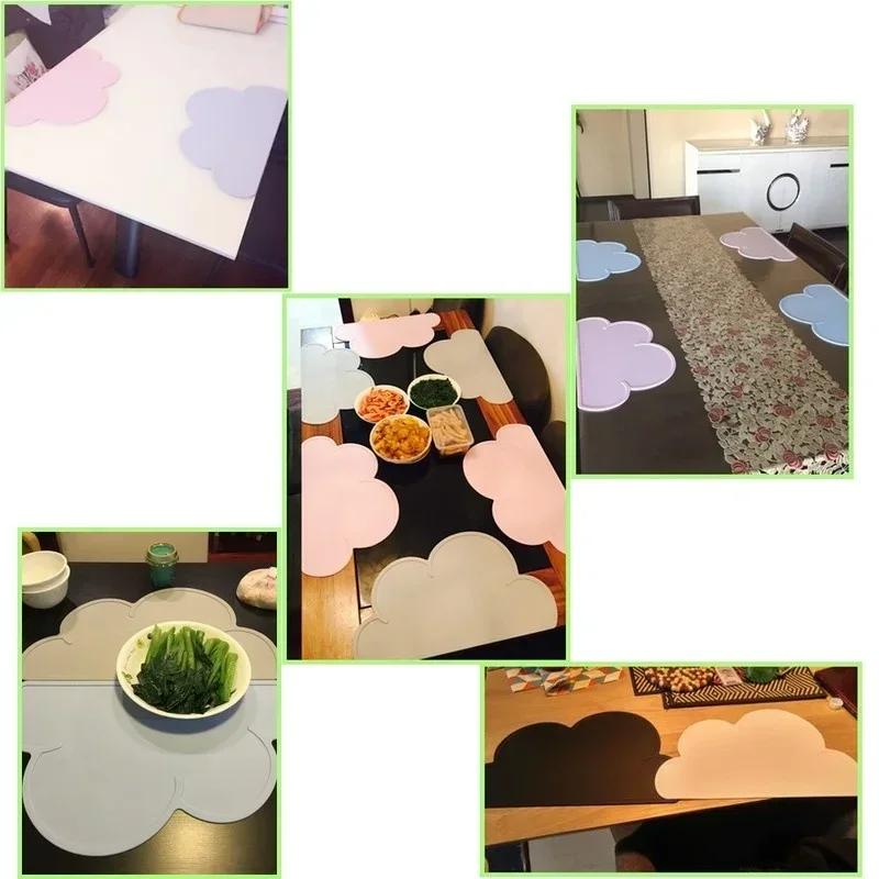 Cloud Shape Silicone Placemat Waterproof Heat Resistant Table Mat For Kids Dining Table Kitchen Counter Protection Pad