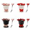 Bowknot Ceramic Fruit Forks Set Creative Solid Color Ceramic Fruit Forks Receipt Jar Ins Style Household