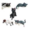 Tiny Plastic Cat Statues Mini Figurine Miniature Cute Cartoon Kittens Ornament for Office Decorations Computer Monitor Car Dashboard Home Desk