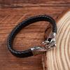 Punk Gothic Snake Clasp Design Cuff Bracelets New Trending Men's Snake Head Leather Bracelet Wristband for Bold Trendsetters
