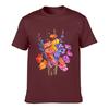 Colorful Wildflowers Watercolor Floral Bouquet Botanical Art Unisex Summer Washed Tee Loose Distressed Top