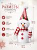 LED Christmas Snowman Decoration – 33cm Red & White Plush Light-Up Ornament, Long Hat & Top Hat Styles,