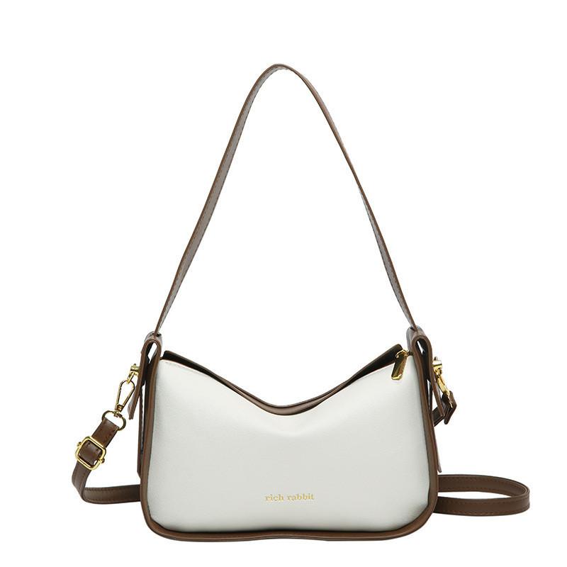 High-quality Color-block Shoulder Bag 2024 For Women Street Style Pu Crossbody Bag With Trendy Stitching Ins Style