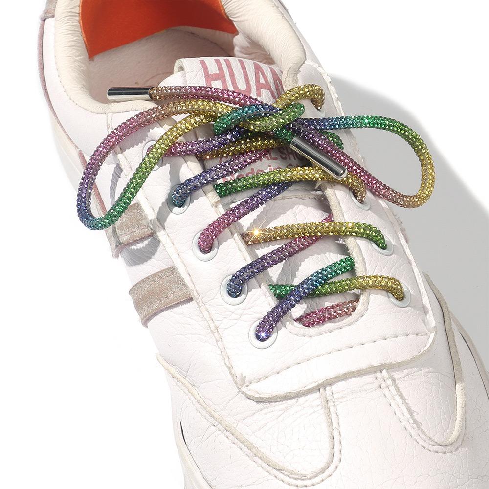 1PC DIY Drawstring Cross Braiding Strap Bright Strings Rhinestone ShoeLaces Shoe Laces Sneakers Laces
