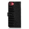 For iPhone 16e Case Crocodile Texture Genuine Cow Leather Phone Wallet Cover