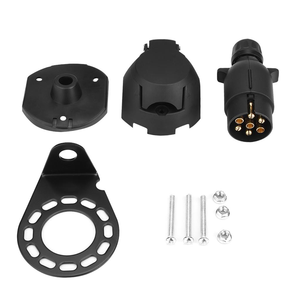 12N 7Pin Trailer Plug Socket Connector Adapter Bracket for Trailer Caravan Towing Towbar Trailer Socket